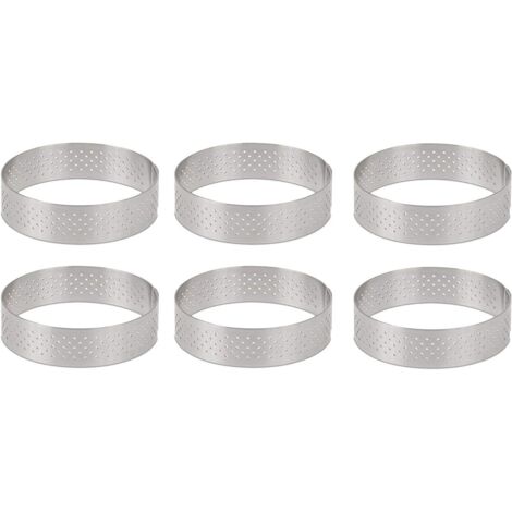 6 pièces de cuisson rondes en acier inoxydable résistant à la chaleur-8 cm-Fei Yu