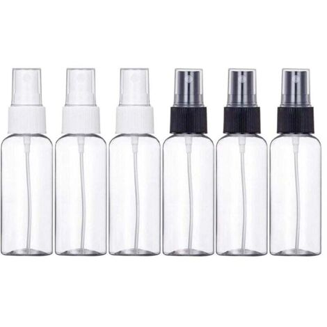 6 pièces de flacon pulvérisateur vide de 100 ml Flacon pulvérisateur vide Pulvérisateur atomiseur en plastique réutilisable,blancx3,noirx3