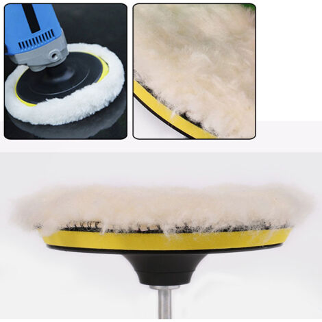 6 pièces de tampons de polissage haute densité 4" avec adaptateur M10 pour perceuse, lustrage voiture et cire