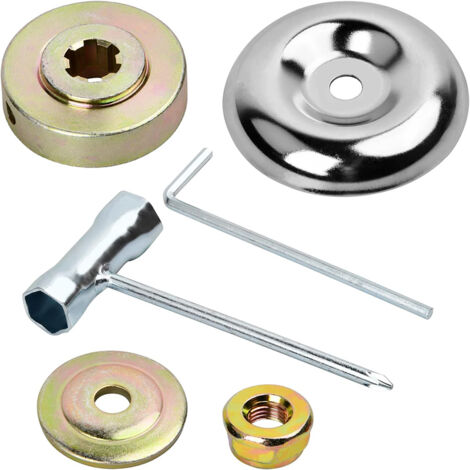 6 Pièces Débroussailleuse en Métal Accessoires , Kit Ecrou Tete pour Jardin Tondeuse à Gazon , Kit Fixation écrou Lame Boîte , Kit D'adaptateur Convient Aux Pièces Générales de Tondeuse