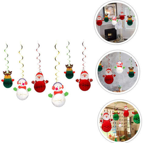 6 pièces d'Ornements de Noël en Nid d'Abeille Décoratifs - Suspensions Festives pour Sapin, Mur, Fenêtre et Fêtes
