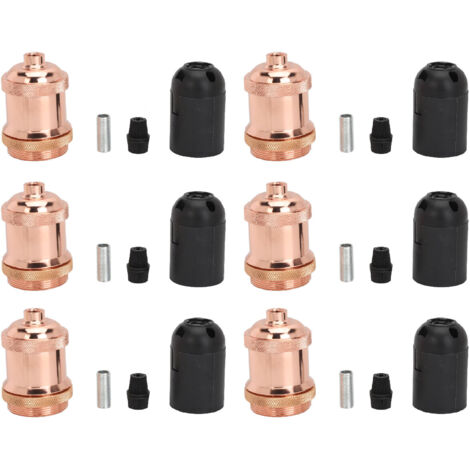 6 pièces Douilles Rétro pour Lustre DIY, Support Lampe Vintage Décoration Antique en Or Rose 85‑265V