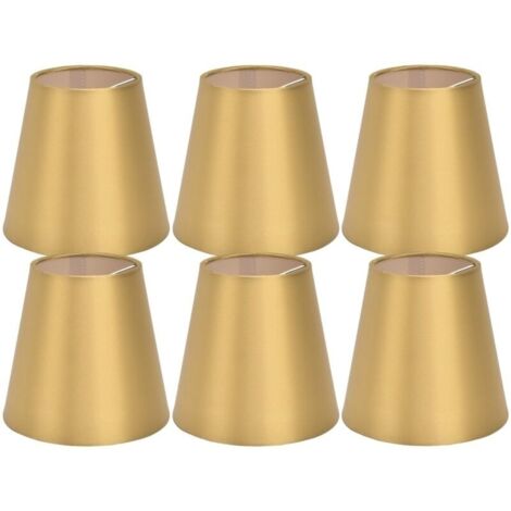 6 pièces E14 abat-jour tissu abat-jour lampe de Table plafonnier abat-jour pour chambre salon or PX153