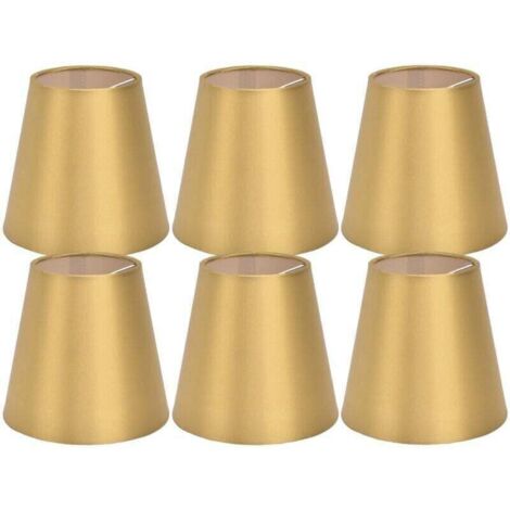 6 pièces E14 abat-jour tissu abat-jour lampe de Table plafonnier abat-jour pour chambre salon or PX153