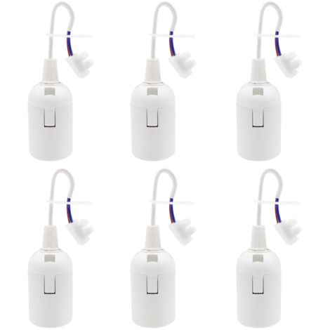 6 Pieces E27 Socket Bulb Holder 4A 250V Construction Socket for Incandescent Bulbs and LED Bulbs or Industry (max.60W/ White)