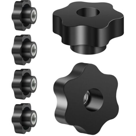 6 Pièces Ecrou à PoignéE En éToile M12 50mm ExtéRieur DiamèTre Molette Papillon Vis Moletés Filetage Moleté Bouton De Serrage Pour Machines, Machines-Outils, Appareils De Fitne, Meubles