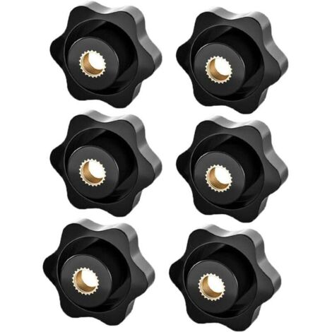 6 Pièces écrous à poignée en étoile M8 - écrou moleté, écrou de serrage M8, bouton serrage à tête étoile,écrous à poignée moletés pour appareils électroniques mécaniques et industriels