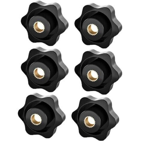 6 Pièces écrous à poignée en étoile M8 - écrou moleté, écrou de serrage M8, bouton serrage à tête étoile,écrous à poignée moletés pour appareils électroniques mécaniques et industriels