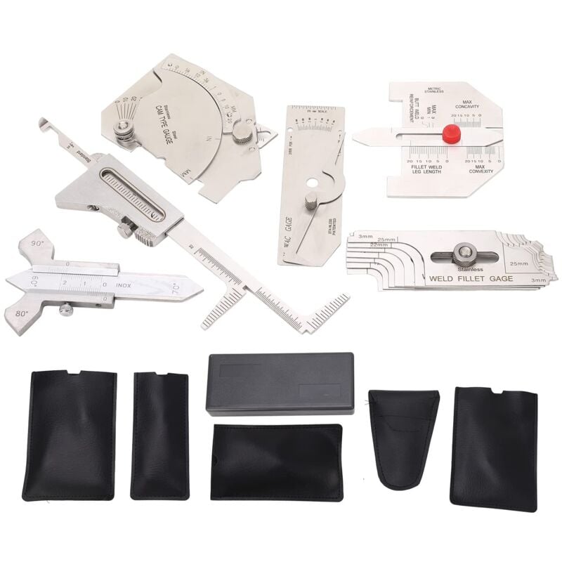 Ej.life - 6 Pièces Ensemble de Jauges de Soudure D'angle Ensemble de Jauges D'inspection de Soudage D'angle Filet Comprend Outil de Mesure D'angle de