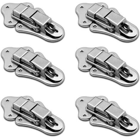 6 Pièces Fermeture a Levier Fermeture à Ressort Loquet Bascule en Acier Inoxydable Tiroir Hardware Pour Coffre à Outils valise et Coffre