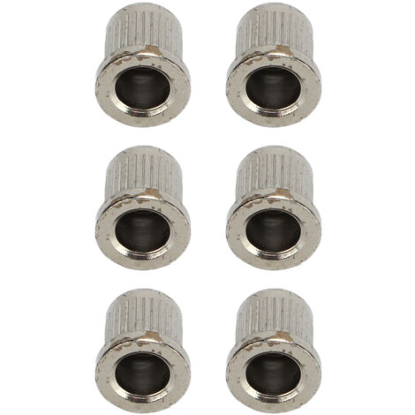 6 pièces ferrules pour cordes guitare électrique, laiton argenté, montage traversant corps, édition Recordative.