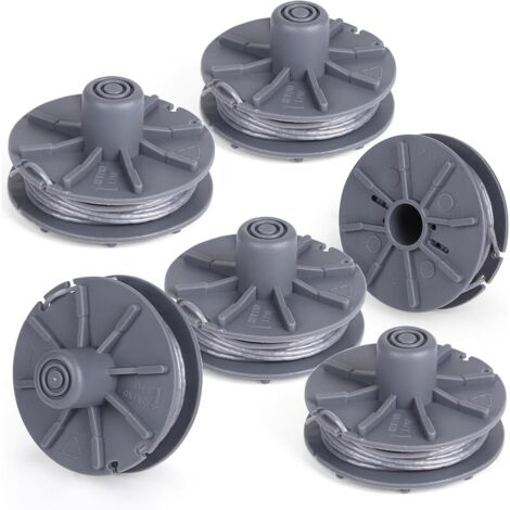 6 Pièces Fil Coupe Bordure Bobine de Fil Debroussailleuse Fil Rotofil 5307-20 Compatible avec Gardena Coupe Bordure Ø 1,6mm 6,1M Bobine Fil Coupe Bordure