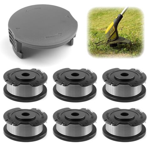 6 Pièces Fil Coupe Bordure Bosch Ø1,65mm 6m, Bobine Rechange F016800569 avec Couvercle de F016F05320, Pour EasyGrassCut 18/23/26/18-230/18-260 -