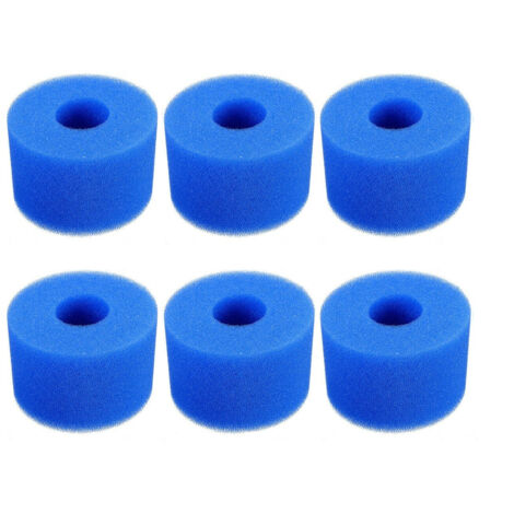 6 Pièces Filtre Piscine,  Cartouche de Filtre en Mousse, Mousse pour Filtre Piscine, Réutilisables et Lavables, Filtre en Mousse pour Spa, Piscine