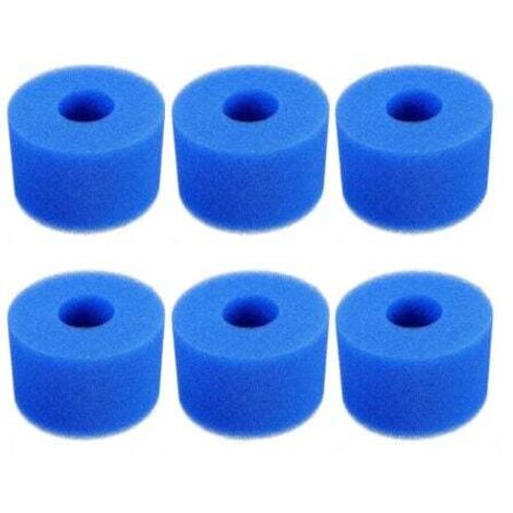 6 Pièces Filtre Piscine,  Cartouche de Filtre en Mousse, Mousse pour Filtre Piscine, Réutilisables et Lavables, Filtre en Mousse pour Spa, Piscine