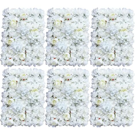 6 pièces Fleurs en Soie Artificielle Rose Panneaux muraux décoration de fête de Mariage vitrine familiale décoration de scène (40x60cm)