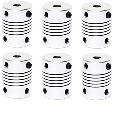 6 Pieces Flexible Couplings,Shaft Coupler,Shaft Coupling,Flexible Coupling,5mm to 8mm,for 3D Printer Machine,Stepper Motor,Digital Printer Machine