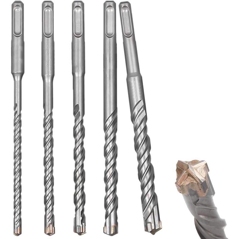 6 Pièces Forets à Béton, 6 à 16 mm x 160 mm, Ensemble de Forets Métal pour Carreaux et Maçonnerie