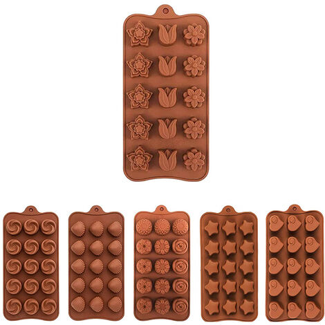 6 pièces Moules à Chocolat en Silicone, CNYMANY Bonbons Moule Gelée Moule Antiadhésif  Casseroles de cuisine Bacs à glaçons pour la fête Festival - 6 Formes :  : Cuisine et Maison