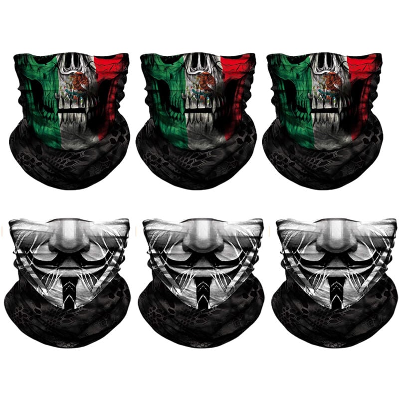 6 pièces foulard magique multifonctionnel couvre-cou femme masque d'équitation de sport masculin en plein air