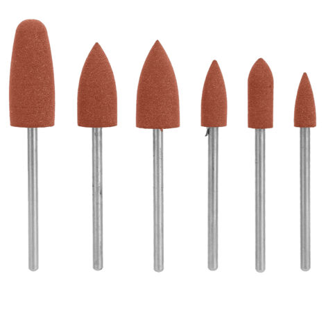 6 pièces fraises de polissage dentaire 180 grains, accessoires de meulage et perçage brun