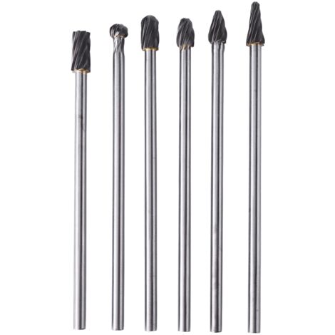6 pièces Fraises Rotatives en Carbure de Tungstène pour Aluminium, Queue 6mm, Diamètre de Coupe 10mm