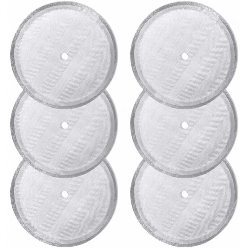 Cyslmuk - 6 Pieces French Press Replacement Strainer Filters, Reusable Stainless Steel Mesh Filters for 800ml Universal French Press Coffee Makers
