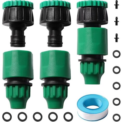 6 Pièces G1/2 G3/4 à 8/12 mm 4/7 mm Micro Irrigation Connecteur Rapide, Micro Irrigation Adaptateur, Accouplement Rapide Tuyau de Jardin, pour Système D'irrigation de Jardin