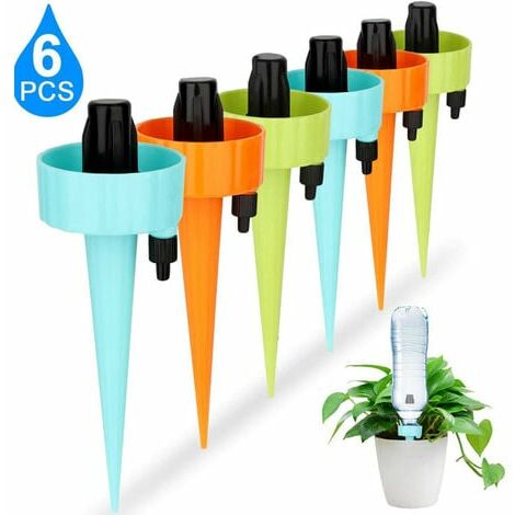 6 Pièces Goutte à Goutte Bouteille, Système d'irrigation automatique - Réglable, Arroseurs automatiques Plantes Irrigation Système pour Jardin Maison Intérieur Extérieur（mélange tricolore）