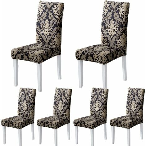 AUTRES 6 Pièces Housse de Chaise, Housse de Chaise Salle à Manger Housse Chaise Extensible pour Mariage Moderne, Décor de Restaurant