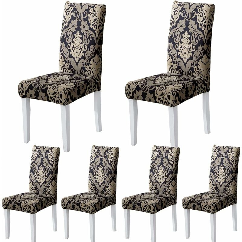 6 Pièces Housse de Chaise, Housse de Chaise Salle à Manger Housse Chaise Extensible pour Mariage Moderne, Décor de Restaurant