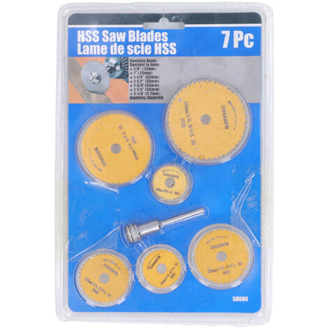 6 Pièces HSS Circular Mini Saw Ensemble avec Tige pour Bois, Scie en Acier à Grande Vitesse en PVC, Lames de Travail du Bois Portables