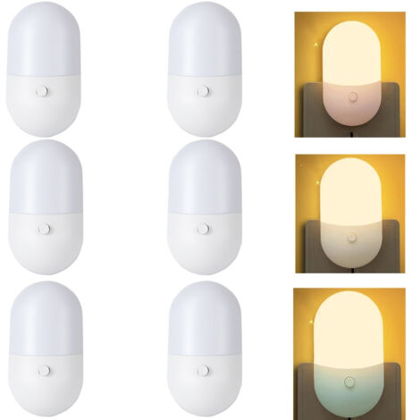 6 pièces lampe de chevet prise murale lampes EU Plug LED veilleuse chambre lampe cadeau pour enfants mignon nuit lampe pour haute qualité