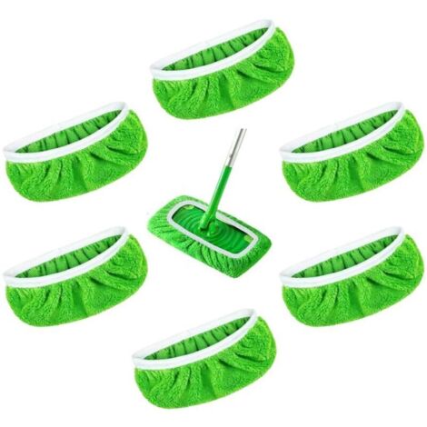 6 Pièces Lingette Humide pour Swiffer Microfibre Lavable,Serpillère Réutilisable pour Swiffer Sweeper Mop,Chiffon Microfibre pour Balai,Lingettes Humides pour Sol,Lingette Poussiere Recharge