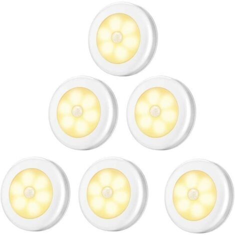 6 pièces lumière chaude blanche c2723 corps humain induction veilleuse chevet éclairage intelligent，pour l'éclairage intérieur et extérieur, la décoration