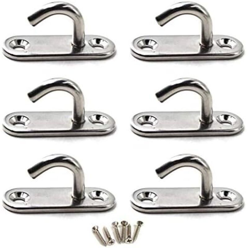 (6 Pieces) M6 304 Stainless Steel Ceiling Hook for Heavy Duty Wall Mounting
