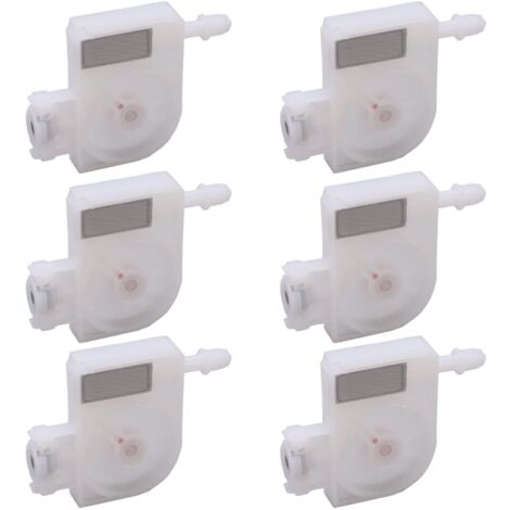 6 Pièces Manchons à Encre avec Filtre à Mailles en Plastique PP pour Têtes DX5 DX6 DX7, Fils Blancs