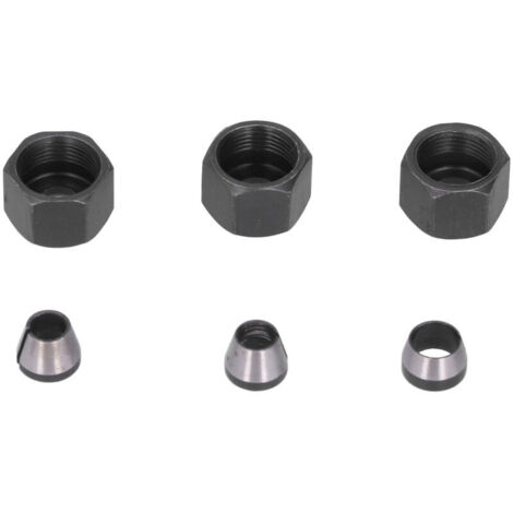6 Pièces Mandrin de Fraiseuse Acier Carbone 6mm 6.35mm 8mm avec Écrous pour Débroussailleuse