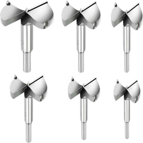 6 pièces Mèches Bois, Fraises a Bois Carbure Diametre 30/35/40/45/50/60mm, Mèches Pour La Perforation De Produits En Bois, Tiroirs, Produits en Plastique, Bois, Contreplaqué