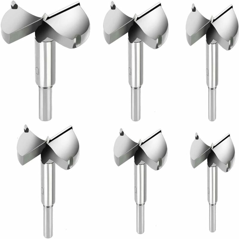 6 pièces Mèches Bois, Fraises a Bois Carbure Diametre 30/35/40/45/50/60mm, Mèches Pour La Perforation De Produits En Bois, Tiroirs, Produits en