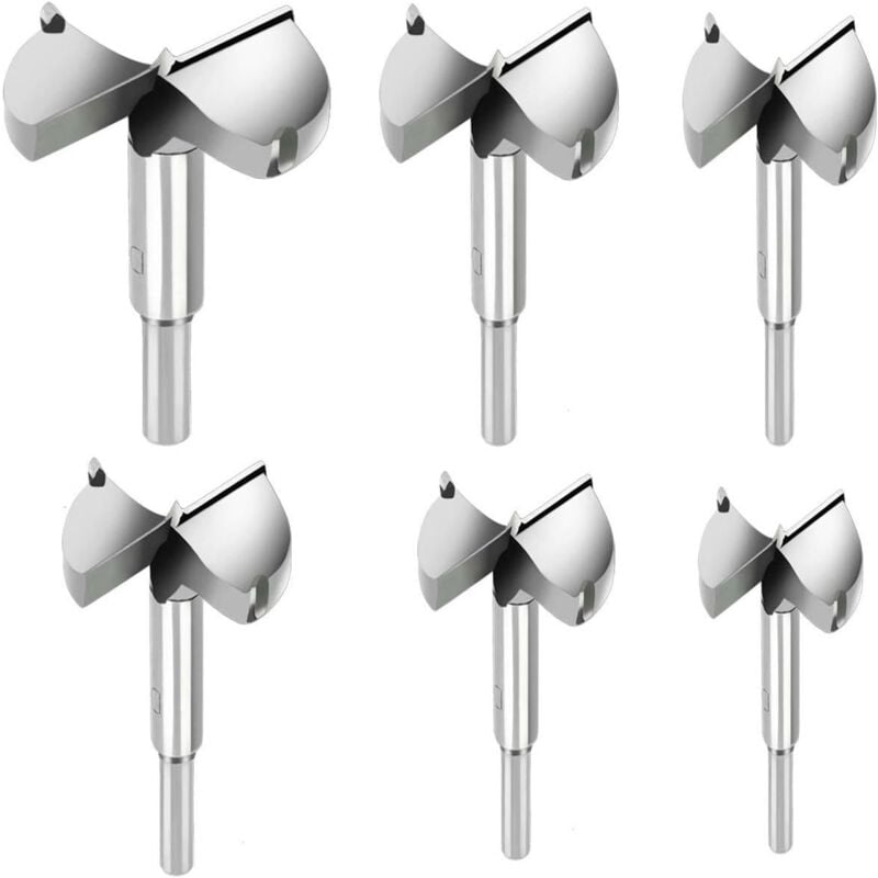 6 pièces Mèches Bois, Fraises a Bois Carbure Diametre 30/35/40/45/50/60mm, Mèches Pour La Perforation De Produits En Bois, Tiroirs, Produits en