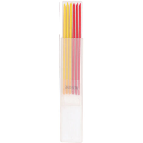6 Pièces Mines de Crayon Menuisier 2.8mm HB Outil de Marquage pour Bois Kit avec Crayons Rouges et Jaunes