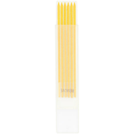 6 Pièces Mines de Crayon Menuisier 2.8mm HB Outil de Marquage pour Travail du Bois Kit Jaune Cire