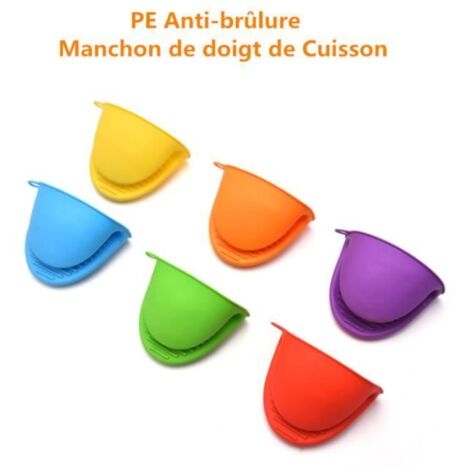 6 pièces Mini Gant Four en Silicone Résistant à la Chaleur Gants de Cuisson Support de Pot Cuisine la Chaleur Résistant