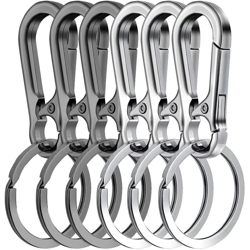 6 Pièces Mousqueton Porte Clé Porte Clef Mousquetons en Métal Porte-Clés Homme pour Sac à Dos, Voyage, Camping, Amovible, Clés de Voiture 6 Pièces Mousqueton Porte Clé Porte Clef Mousquetons en Métal Porte-Clés Homme pour Sac à Dos, Voyage, Camping, Amovible, Clés de Voiture
