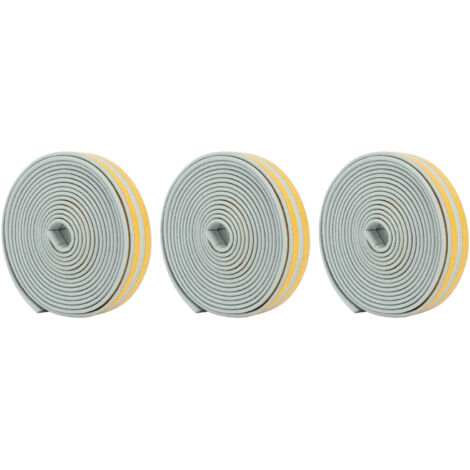 6 Pièces Mousse Adhésive d'Étanchéité pour Portes et Fenêtres, Bande Isolante Autocollante, Joint d'Étanchéité Gris