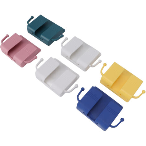 6 pièces Organisateur Mural Adhésif pour Téléphone et Télécommande, Boîte de Rangement pour Salon