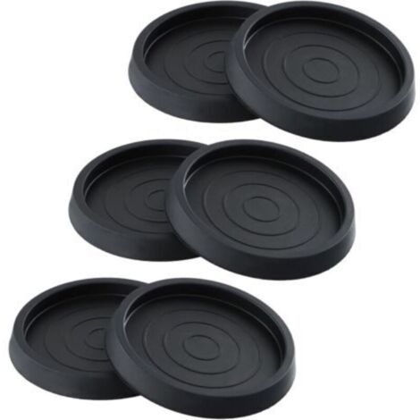 6 Pièces Patin Rond Antidérapant en Caoutchouc, Noir Patins de Meubles, 2,5-Pouces Pied de Chaise Caoutchouc pour Armoires, Canapés, Tables, Pianos, roulettes de Meubles