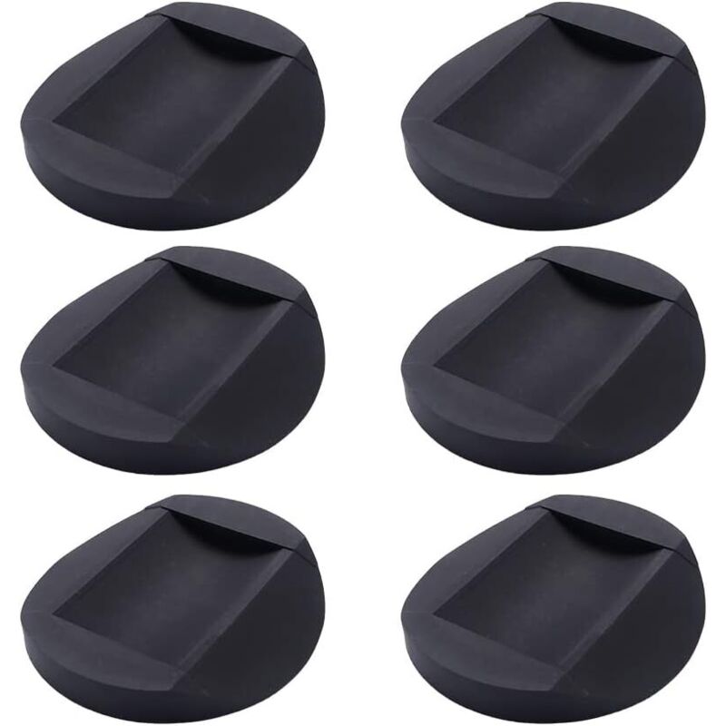 6 Pièces Patins Antidérapants en Caoutchouc, Meubles Castor Cups, Coussin de Pied de Chaise pour Tous Les Sols, Roues De Meubles, Noir