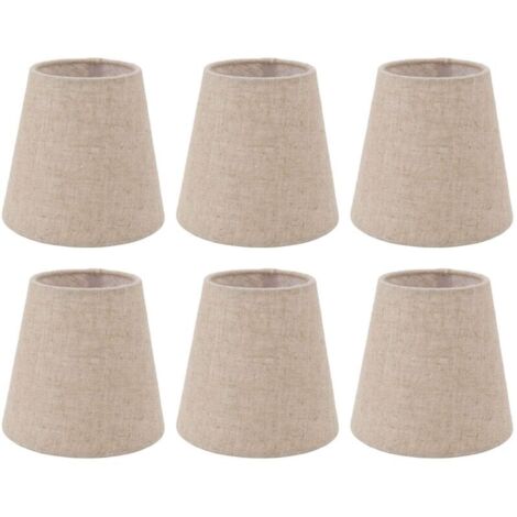 6 Pièces Petit Abat-jour, Abat-jour en Tissu de Lin à Tambour à Clipser, Résistant à L'usure, Bonne Transmission de la Lumière, Abat-jour pour Lampes de Table, Abat-jour pour